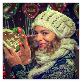 Model Amélie, auf dem Berliner Weihnachtsmarkt